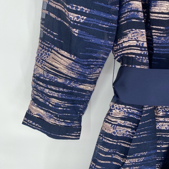 Teri Jon Blue and Gold Dress Size 10 - Picture 7 of 9